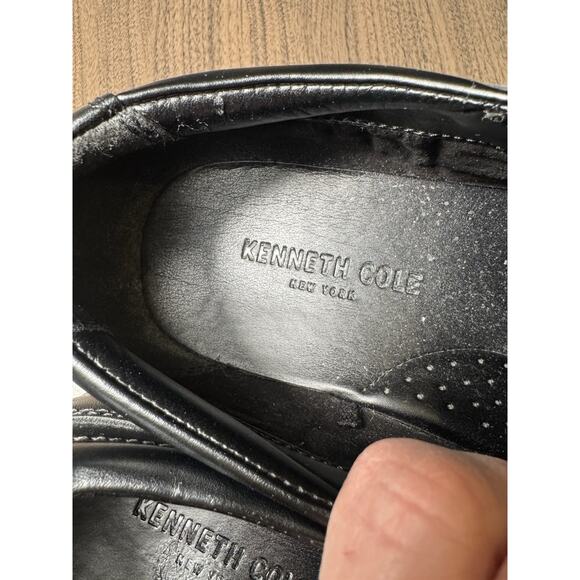 Kenneth Cole Black Leather Slip-on Men’s Dress Shoes Square Toe 8.5‎ - Picture 2 of 6